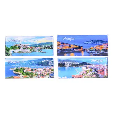 Amasra Themed Epoxy Dome Panaromic Souvenir Fridge Magnet 120x50 cm - 2