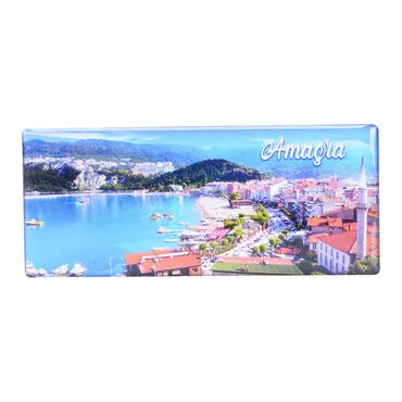 Amasra Themed Epoxy Dome Panaromic Souvenir Fridge Magnet 120x50 cm - 3