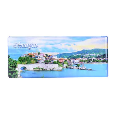 Amasra Themed Epoxy Dome Panaromic Souvenir Fridge Magnet 120x50 cm - 5