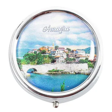 Amasra Themed Customised Epoxy Round Pill Box 50x15 mm - 2
