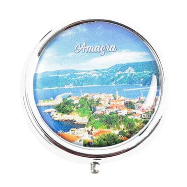 Amasra Themed Customised Epoxy Round Pill Box 50x15 mm - 3