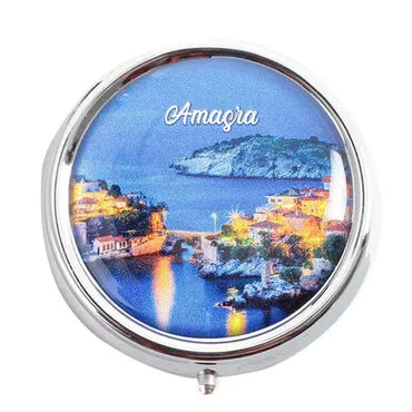 Amasra Themed Customised Epoxy Round Pill Box 50x15 mm - 4