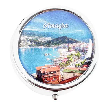 Amasra Themed Customised Epoxy Round Pill Box 50x15 mm - 5