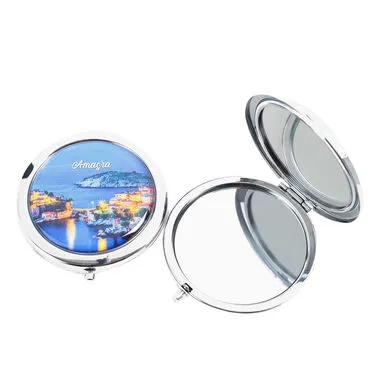 Amasra Themed Customised Metal Epoxy Travel Make Up Compact Mirror 70x11 mm - 2
