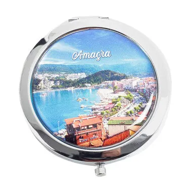 Amasra Themed Customised Metal Epoxy Travel Make Up Compact Mirror 70x11 mm - 4