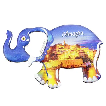 Amasra Themed Elephant Shaped Metal Magnetic Bottle Opener 98x61 mm - 4