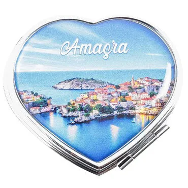Toptan Amasra Temalı Myros Metal Kalp Ayna 70x65x8 mm - 4