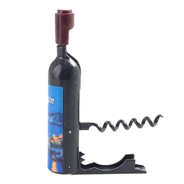 Amasra Themed Bottle Shaped Metal Wine Bottle Corkscrew Opener-Magnetic 115x25x25 mm - 2