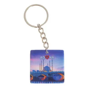 Adana Themed Customised Uv Printed Plastic Base Round Keyring 40x108 mm - 3