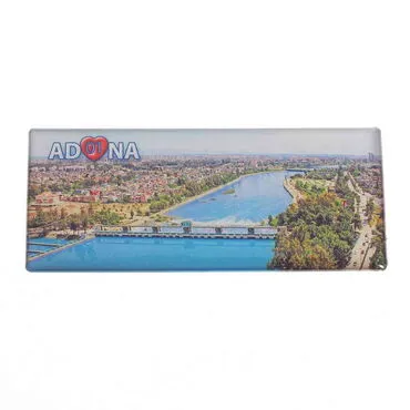 Adana Themed Epoxy Dome Panaromic Souvenir Fridge Magnet 120x50 cm - 2