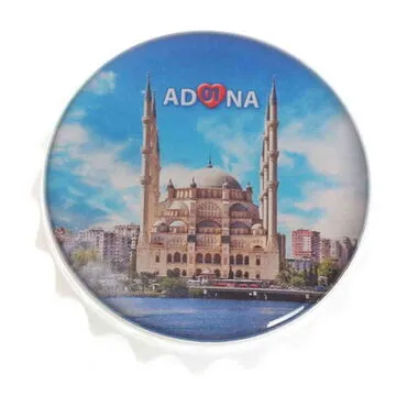 Adana Themed Round Cap Shaped Magnetic Bottle Opener 63x15 mm - 3