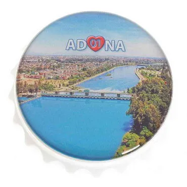 Adana Themed Round Cap Shaped Magnetic Bottle Opener 63x15 mm - 5