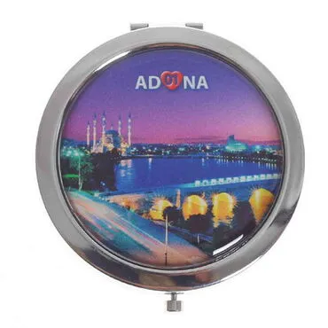 Adana Themed Customised Metal Epoxy Travel Make Up Compact Mirror 70x11 mm - 3