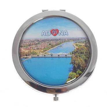 Adana Themed Customised Metal Epoxy Travel Make Up Compact Mirror 70x11 mm - 6