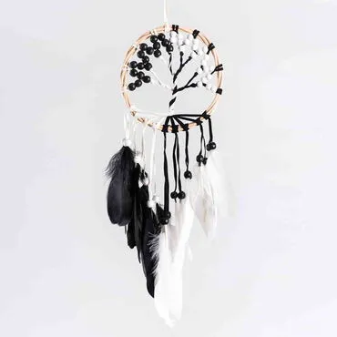 The Tree of Life Black and White Dreamcatcher - Standart - 8