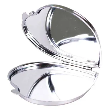 Rize Themed Customised Metal Epoxy Travel Make Up Compact Heart Shaped Mirror 70x65x8 mm - 2