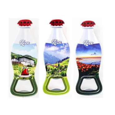 Rize Themed Customised Uv Printed Coca Cola Bottle Shape Plastic Base Bottle Opener 42x120 mm - 3