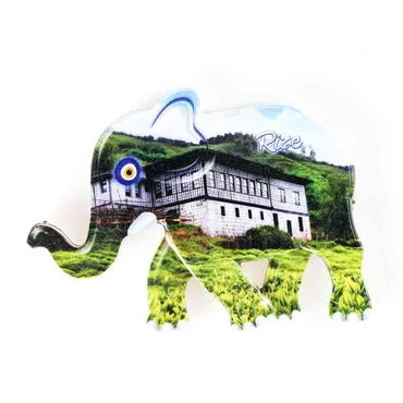 Rize Themed Customised UV Printed Plastic Base Elephant Shaped  Fridge Magnet 86x62 mm - 4