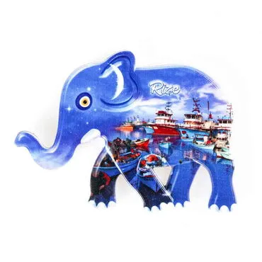 Rize Themed Customised UV Printed Plastic Base Elephant Shaped  Fridge Magnet 86x62 mm - 5