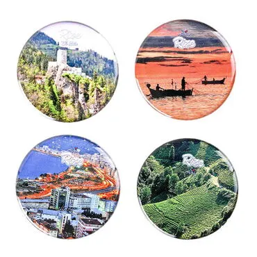 Rize Themed Epoxy Dome Round Souvenir Fridge Magnet 67 mm - 3