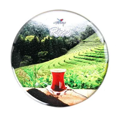 Rize Themed Epoxy Dome Round Souvenir Fridge Magnet 67 mm - 5