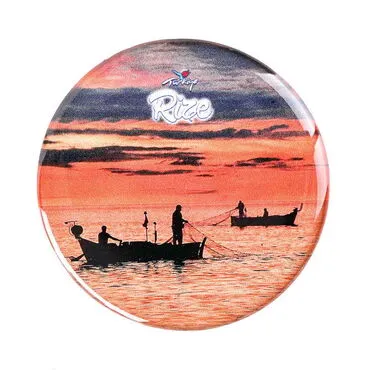 Rize Themed Epoxy Dome Round Souvenir Fridge Magnet 67 mm - 9