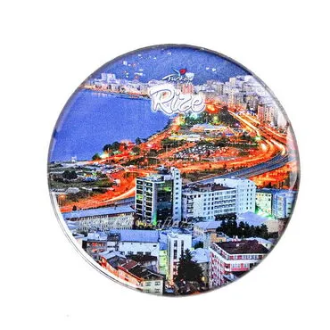 Rize Themed Epoxy Dome Round Souvenir Fridge Magnet 67 mm - 11