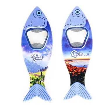 Rize Themed Customised UV Printed Fish Shape Printed Plastic Base Bottle Opener 42x130 mm - 3