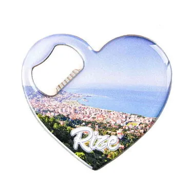 Toptan Rize Temalı Myros Metal Kalp Açacak Magnet 85x76 mm - 4