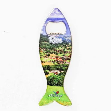 Rize Themed Fish Shaped Metal Magnetic Bottle Opener 120x43 mm - 5