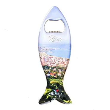 Rize Themed Fish Shaped Metal Magnetic Bottle Opener 120x43 mm - 8