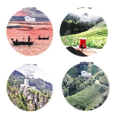 Rize Themed Customised Uv Printed Round Compact Mirror 72x11 mm - 3