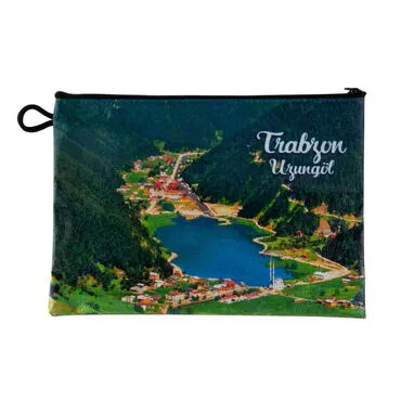 Trabzon Themed Digital Printed Kanvas Beach Bag 35x40 cm - 3