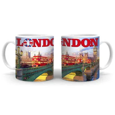 Toptan Londra Temalı Seramik Özel Baskılı Kupa 80x95 mm - 2