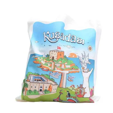 Kusadasi Themed Digital Printed Tote Bag 35x40 cm - 01