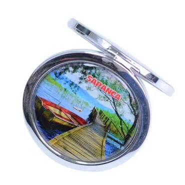 Sapanca Themed Customised Metal Epoxy Travel Make Up Compact Mirror 70x11 mm - 3