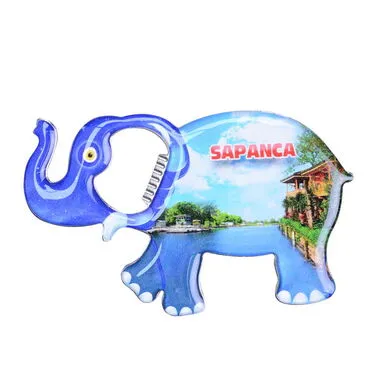 Sapanca Themed Elephant Shaped Metal Magnetic Bottle Opener 98x61 mm