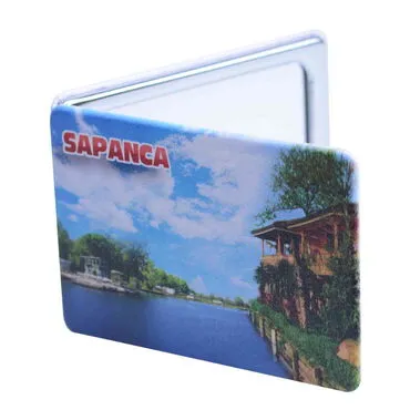 Sapanca Themed Customised Uv Printed Rectangle Compact Mirror 85x62x11 mm - Standart - 2