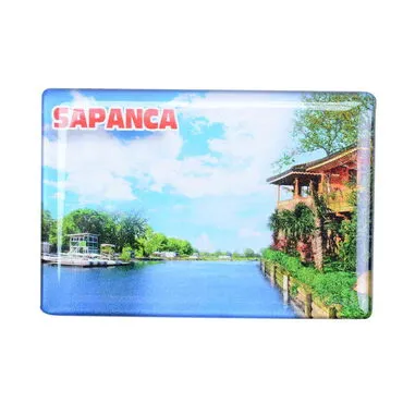 Sapanca Themed Epoxy Dome Rectangle Souvenir Fridge Magnet 80x55 cm - 4