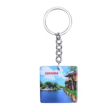 Sapanca Themed Customised Uv Printed Plastic Base Round Keyring 40x108 mm - 2