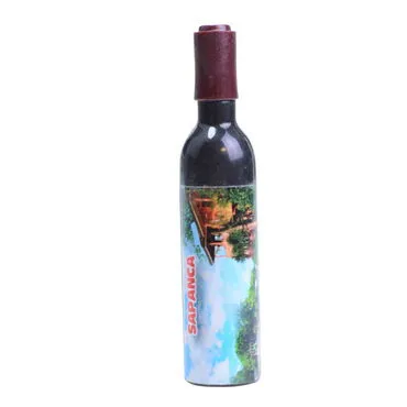Sapanca Themed Bottle Shaped Metal Wine Bottle Corkscrew Opener-Magnetic 115x25x25 mm - 4