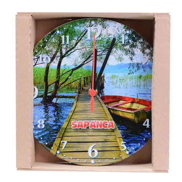 Sapanca Themed Epoxy Wall Clock Home Decoration 20 Cm - 4