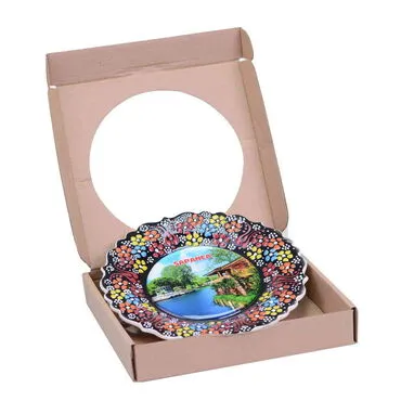 Sapanca Themed Turkish Ceramic Plate With Epoxy 18 Cm - 4