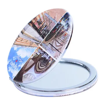 Edirne Themed Customised Uv Printed Round Compact Mirror 72x11 mm - 2