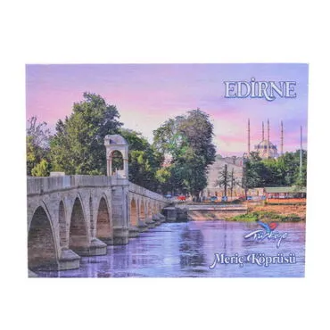 Edirne Themed Wooden UV Printed Travel Postcard 116x150 mm - 3
