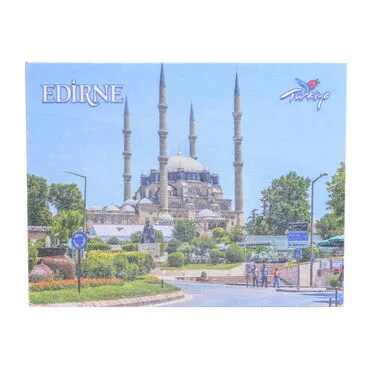Edirne Themed Wooden UV Printed Travel Postcard 116x150 mm - 4