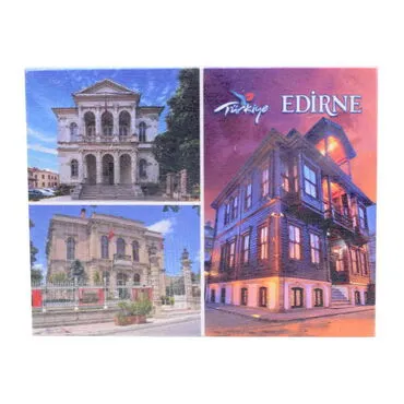 Edirne Themed Wooden UV Printed Travel Postcard 116x150 mm - 5