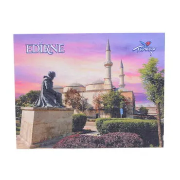 Edirne Themed Wooden UV Printed Travel Postcard 116x150 mm - 6