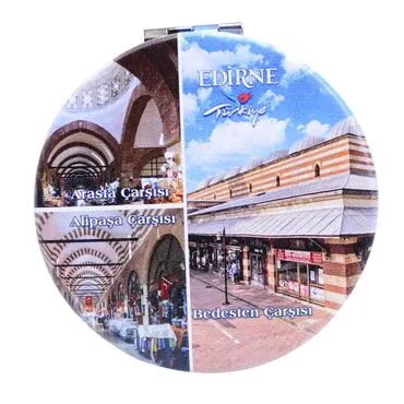 Edirne Themed Customised Uv Printed Round Compact Mirror 72x11 mm - 4