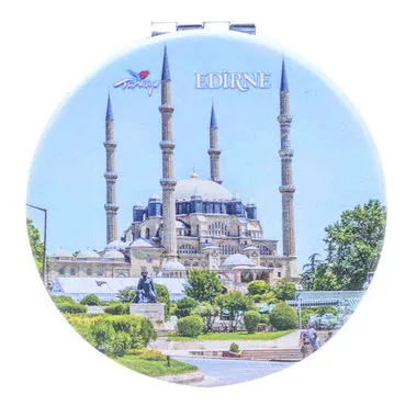 Edirne Themed Customised Uv Printed Round Compact Mirror 72x11 mm - 6